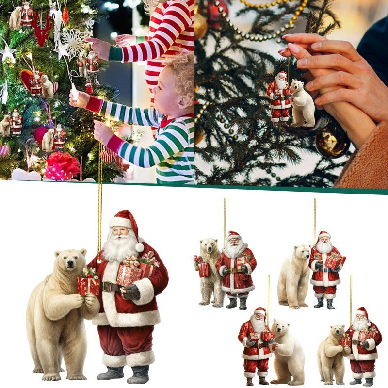 Old Man with polar bear acrylate ornament detail