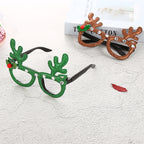 Christmas glasses frame featuring playful winter celebration designs