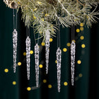 Set of 12 transparent icicle Christmas decorations