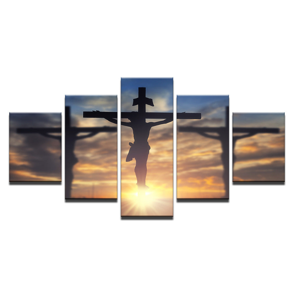 Abstract Jesus Christ Canvas Wall Art Set of 5 Secondary image