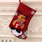 Christmas stocking in natural linen fabric