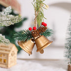 Set of Christmas bell pendants in multiple colors including khaki and gold