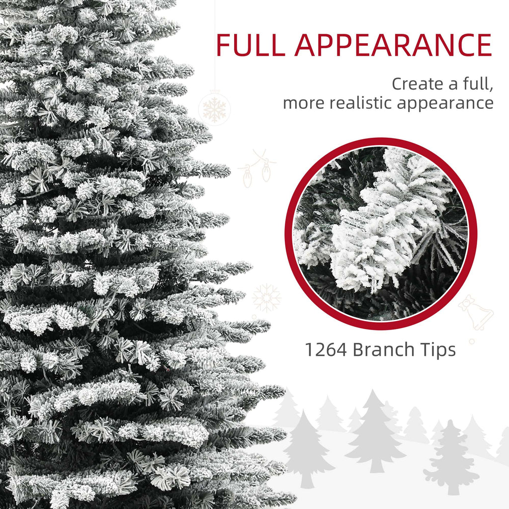 7.5ft Snow Flocked Pre-Lit Christmas Tree with 500 LED Lights