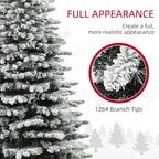 7.5ft Snow Flocked Pre-Lit Christmas Tree with 500 LED Lights