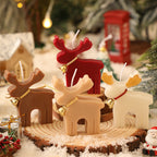Cozy holiday scene with Elk aromatherapy candle and Christmas decorations