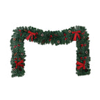 Colorful pine cone bow rattan Christmas decoration showcasing vibrant holiday color palette