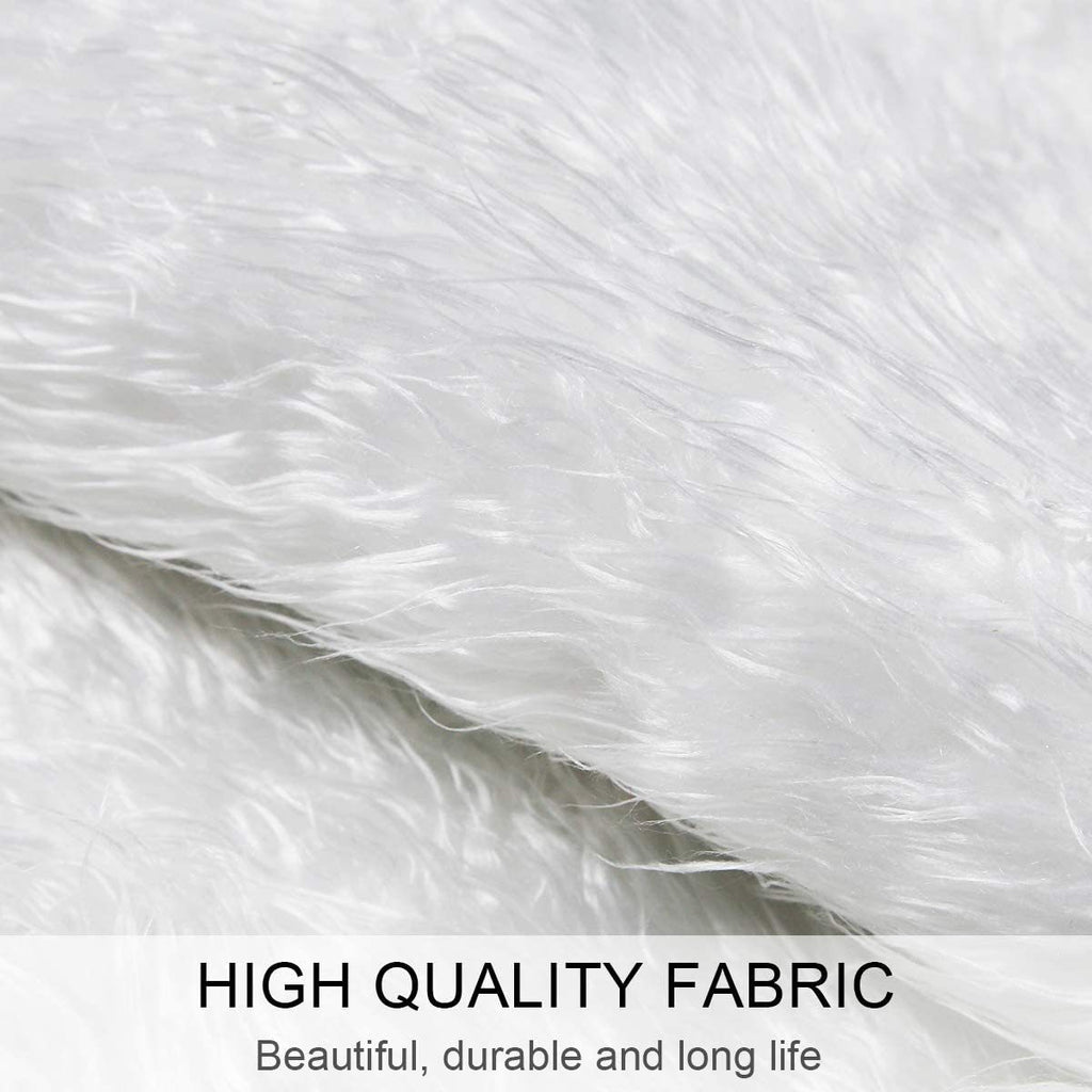 White plush Christmas tree skirt folded for storage