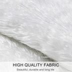 White plush Christmas tree skirt folded for storage