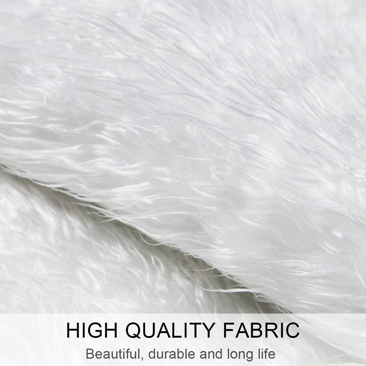 White plush Christmas tree skirt folded for storage