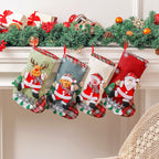 Decorative deer-themed Christmas gift bag ornament in soft cloth