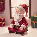 White Beard Vintage Gentleman resin figure surrounded by Christmas greenery and decorations
