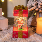 Plastic cartoon Christmas ornament with warm white glow effect