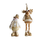 Retractable mechanism on golden snowman Christmas decoration