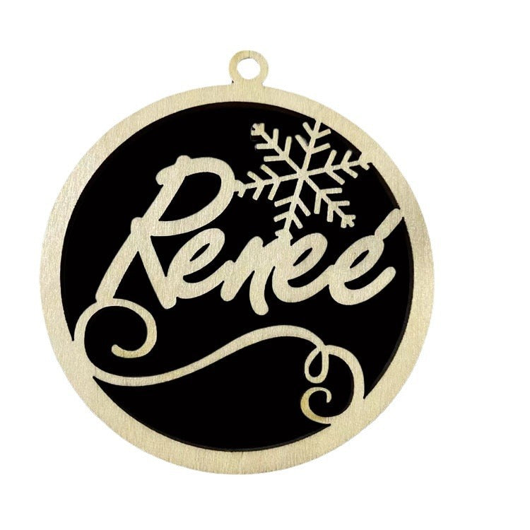 Lightweight wooden Christmas tree pendant with rustic charm