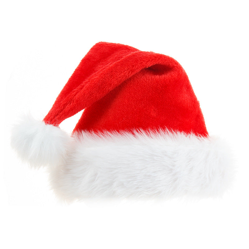 Festive red and white plush Santa hat with comfortable fit