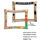 Inflatable Christmas photo frame creating joyful holiday photo opportunities