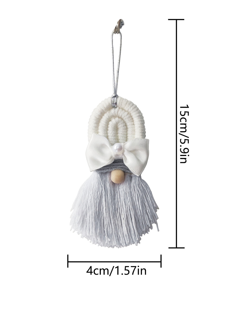 Detailed view of hand-woven cotton Christmas ornament texture