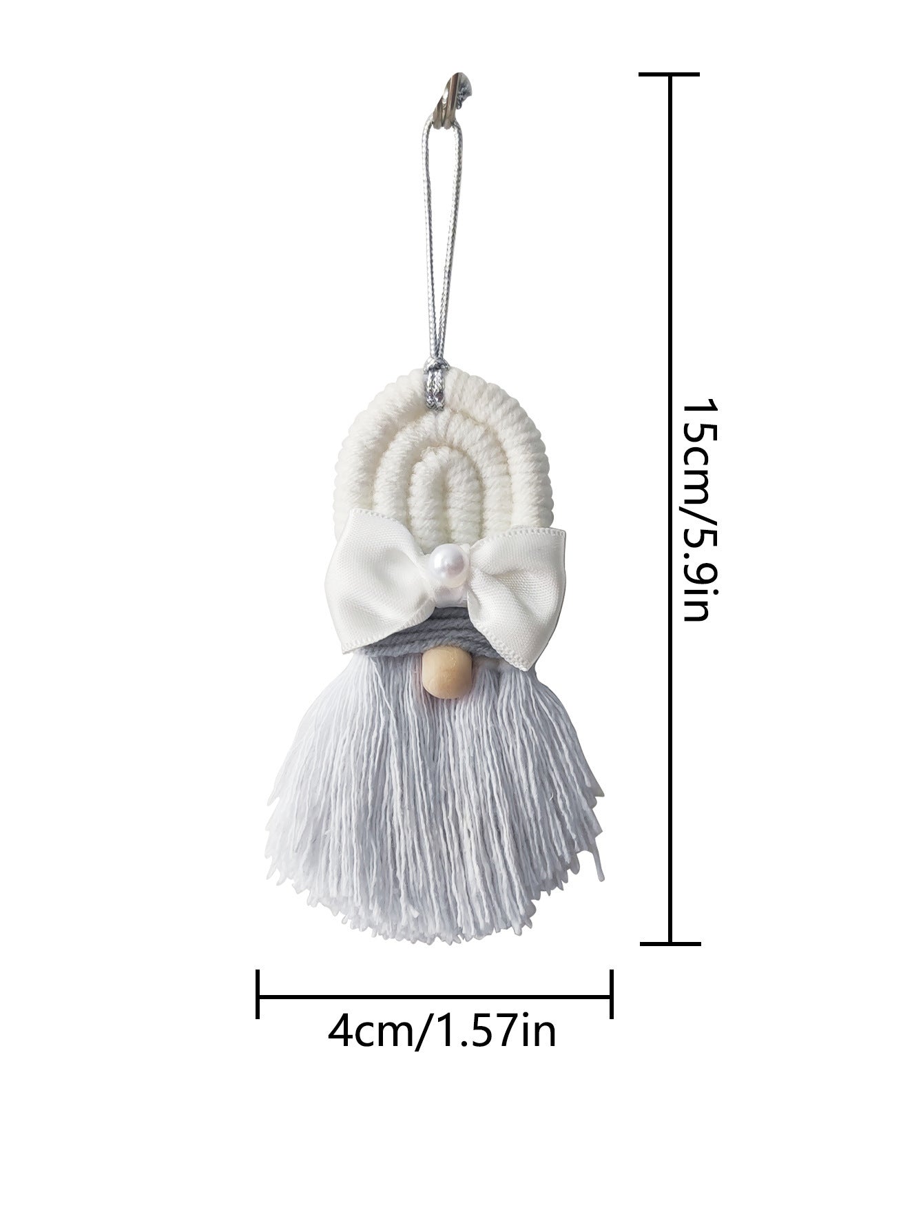 Detailed view of hand-woven cotton Christmas ornament texture
