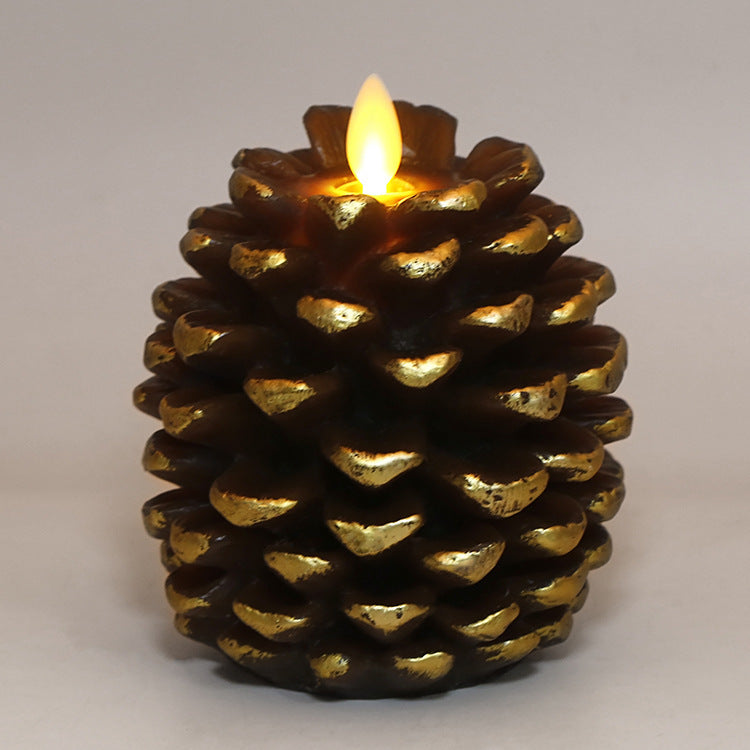 Traditional style pinecone candle on farmhouse Christmas table setting, Pinecone Christmas Candle, tradition