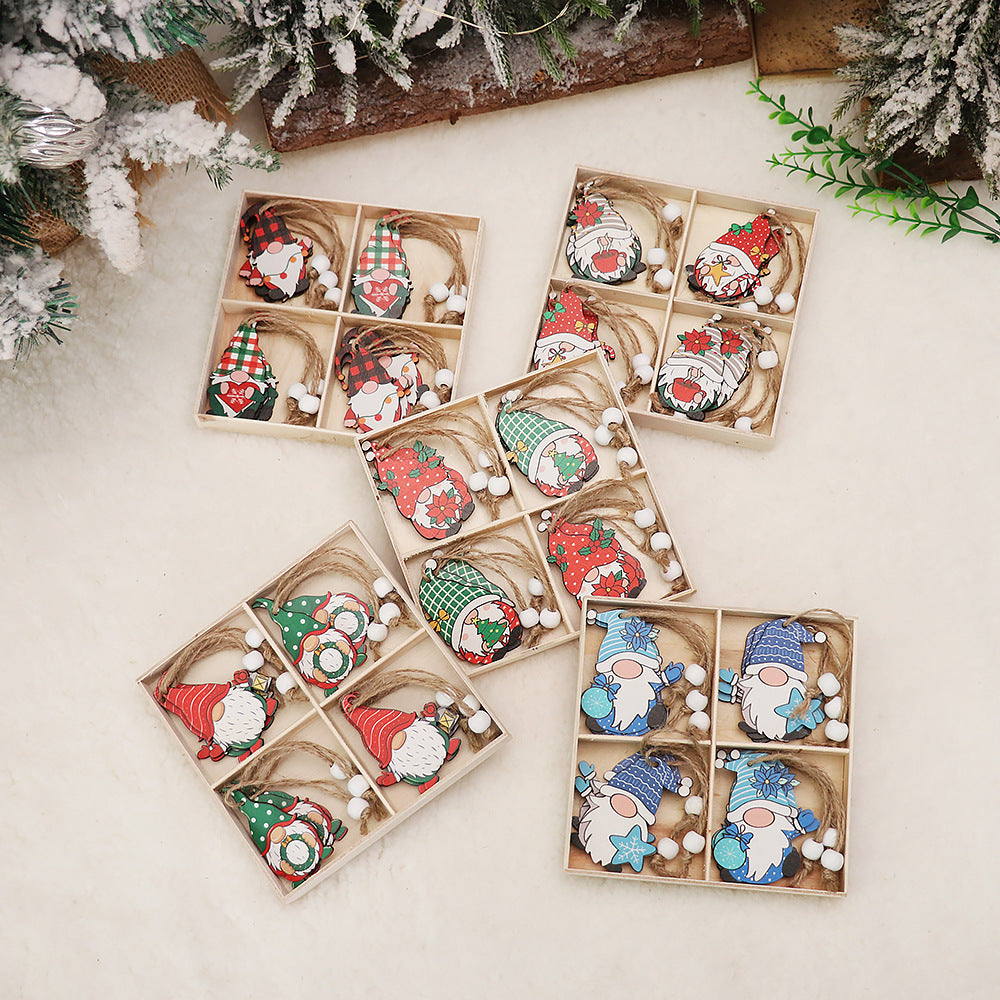 12-Piece Christmas Wooden Pendant Decoration Set - Christian Jewelry