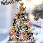 Christmas Tree Dog Acrylic Pendant displaying festive holiday design