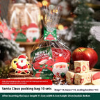 Festive Christmas packaging with green grid design for holiday treats