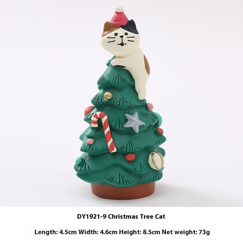 Festive snowman resin figurine with cheerful design for desk display