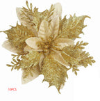 Christmas tree decoration featuring double-layer floral accent
