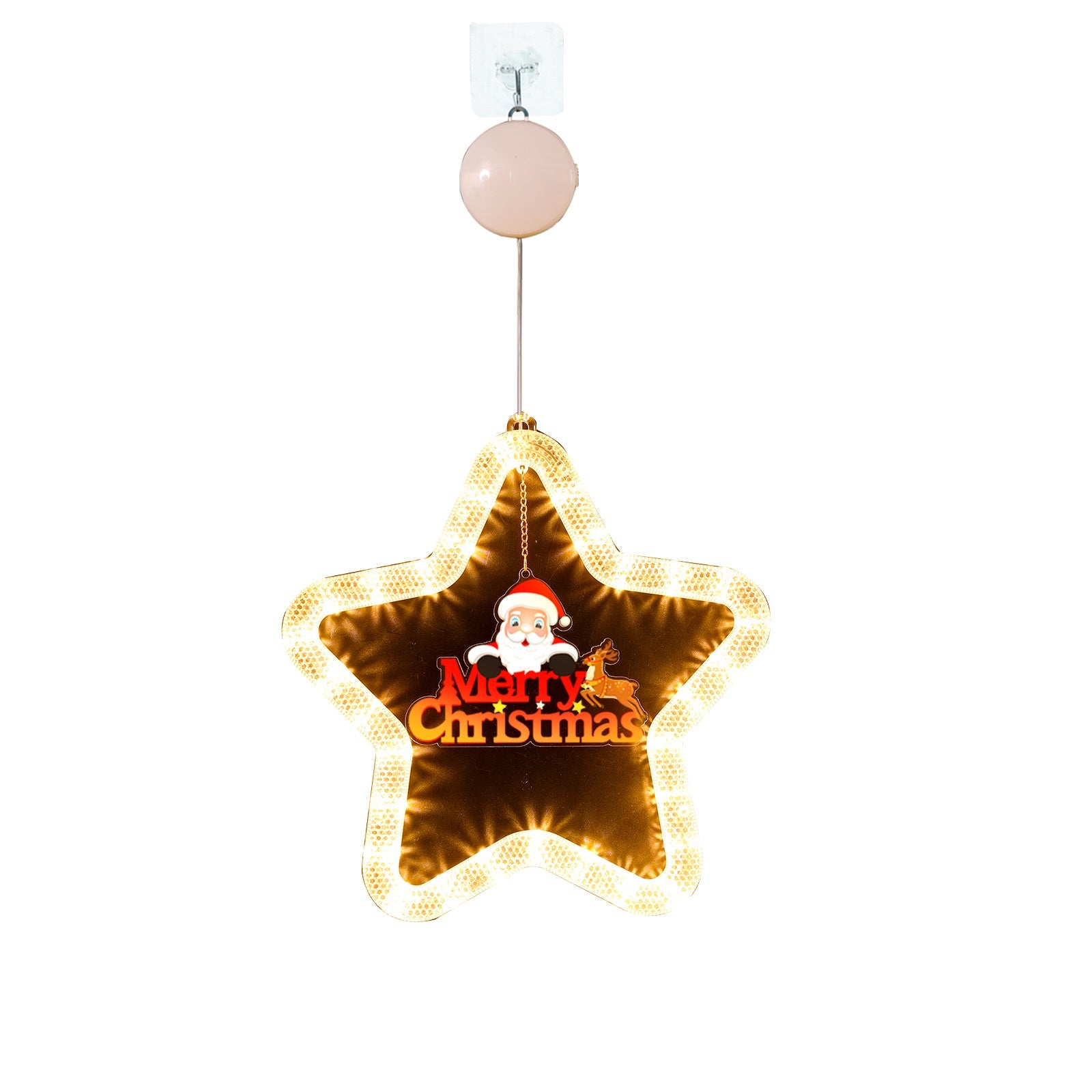 LED Christmas pendant with decorative holiday motifs for window display