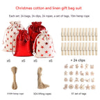 Christmas cloth bag kit accessories including clips twine and stickers