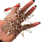 Natural wooden Christmas snowflake pendant for holiday display and gifting