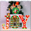 Illuminated JOY Christmas letters glowing warmly