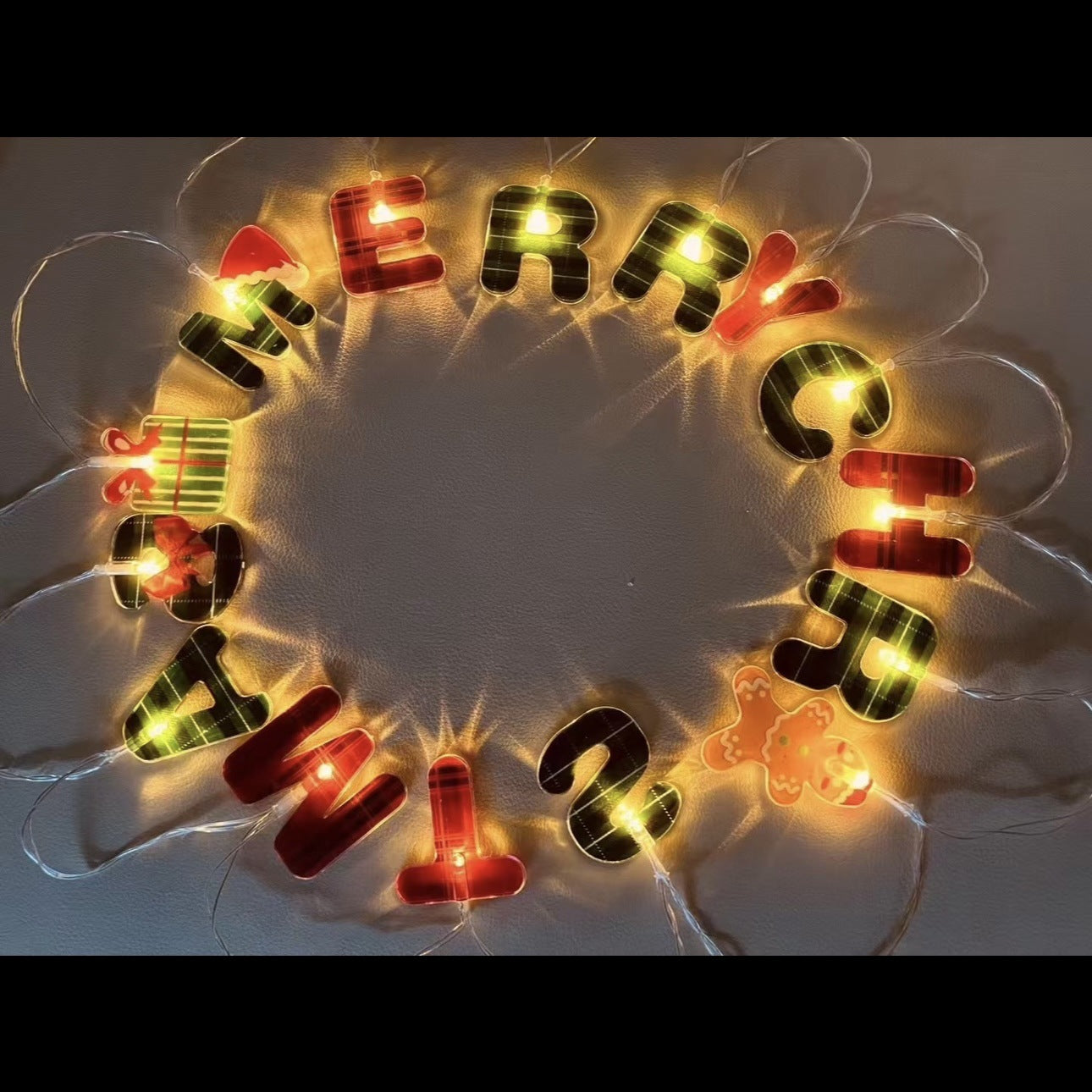 Christmas decoration string lights with soft warm glow effect