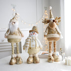 Non-woven fabric golden snowman Christmas decoration in cartoon style