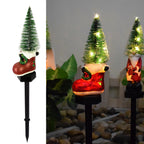 Christmas outdoor lamp with winter garden backdrop