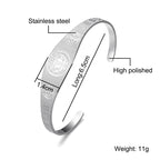 Saint Benedict holy medal centered on masculine steel bracelet