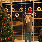 Colorful LED curtain lights creating dreamy light effects for holiday atmosphere