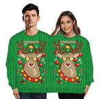 Soft polyester long-sleeve hoodie for couples at Christmas