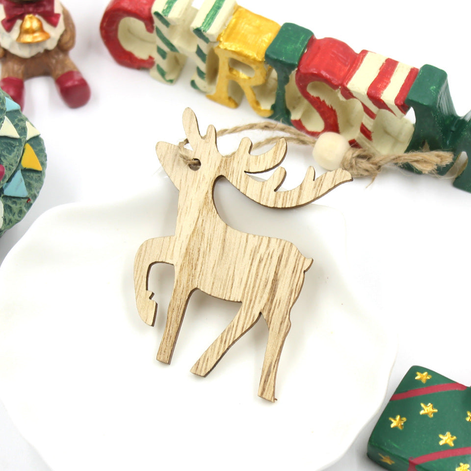Whimsical wooden horse pendant ornament from the holiday collection