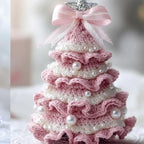 Purple and white Christmas tree ornament DIY knitted package