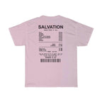 Gray oversized bible verse t-shirt front view