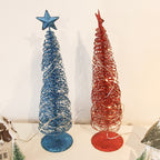 Wrought iron Christmas ornament in classic red design with illumination