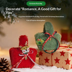 Red plush candy bag showcasing Christmas theme for seasonal home decor