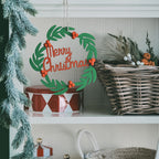 Rustic wooden Christmas ornament with festive charm