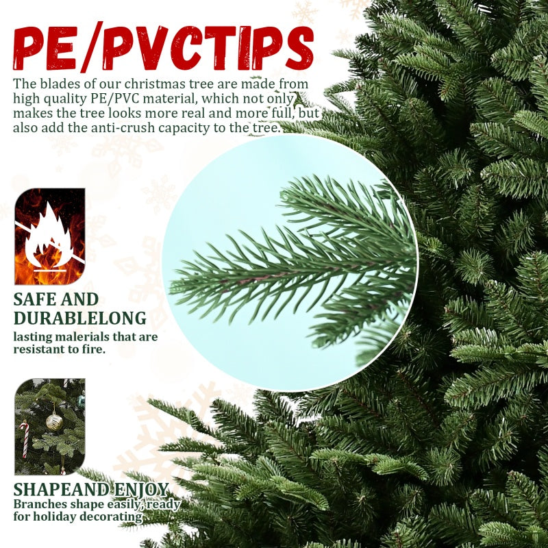 Set of 5ft to 9ft green Christmas trees displaying various heights and fullness