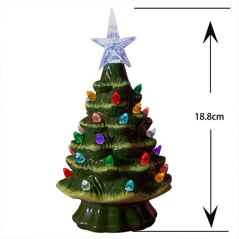 Yellow ceramic star lantern Christmas ornament with warm tones