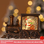 Holiday train decoration with rich bronze finish