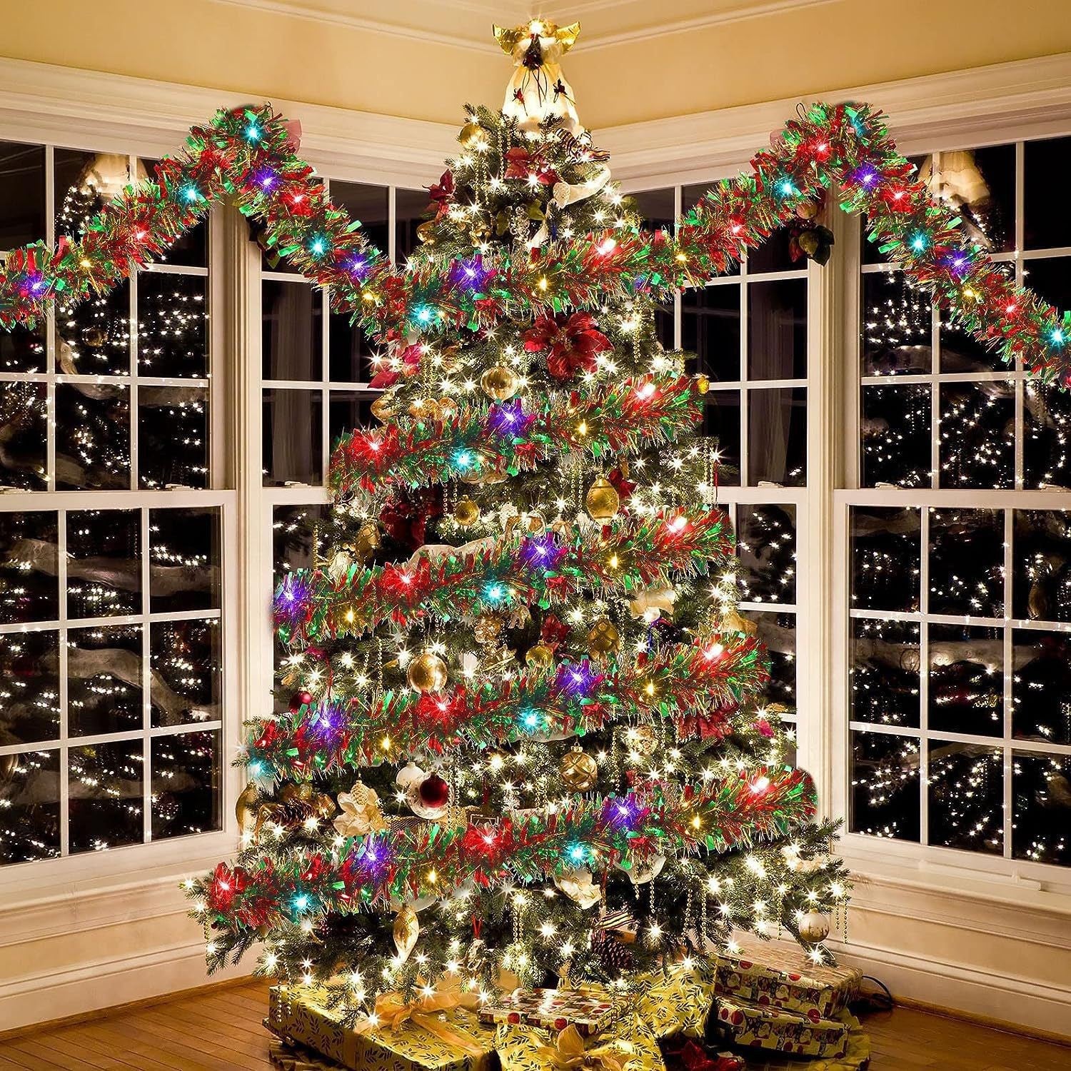 Christmas Ribbon Lights - Flower LED String Lights for Holiday Decor Secondary image