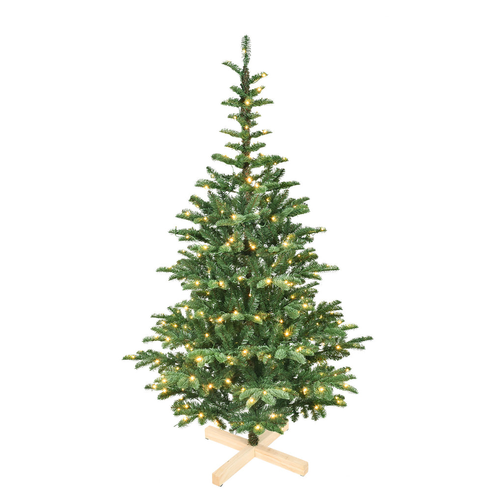 Close-up of PE/PVC mixed branch texture on Christmas tree