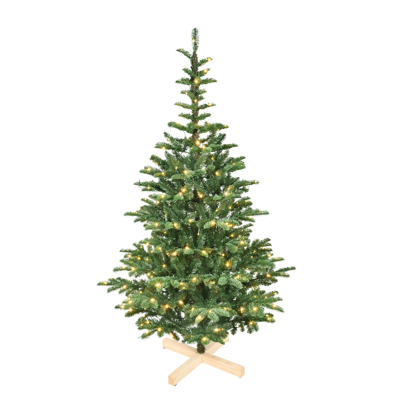 Close-up of PE/PVC mixed branch texture on Christmas tree